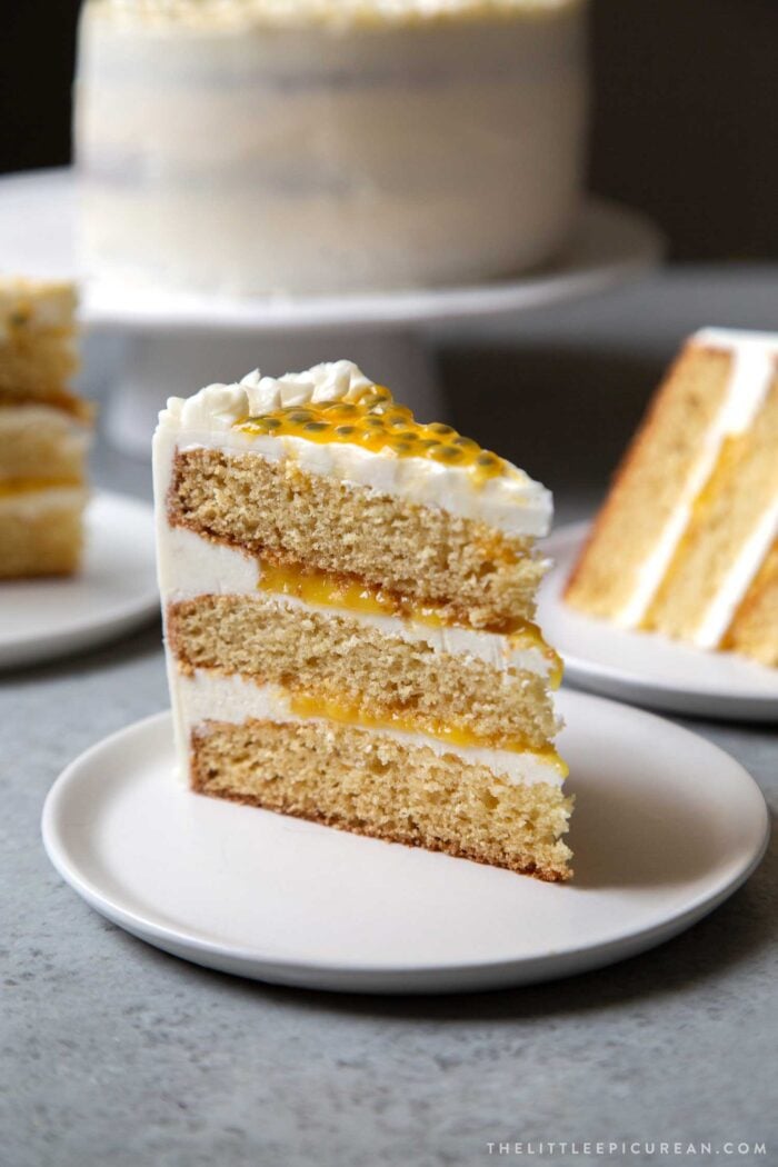 Passion Fruit Cake slice