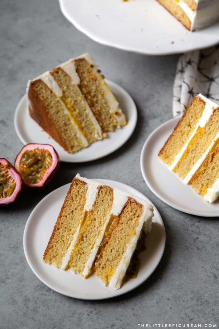 Passion Fruit Cake slices