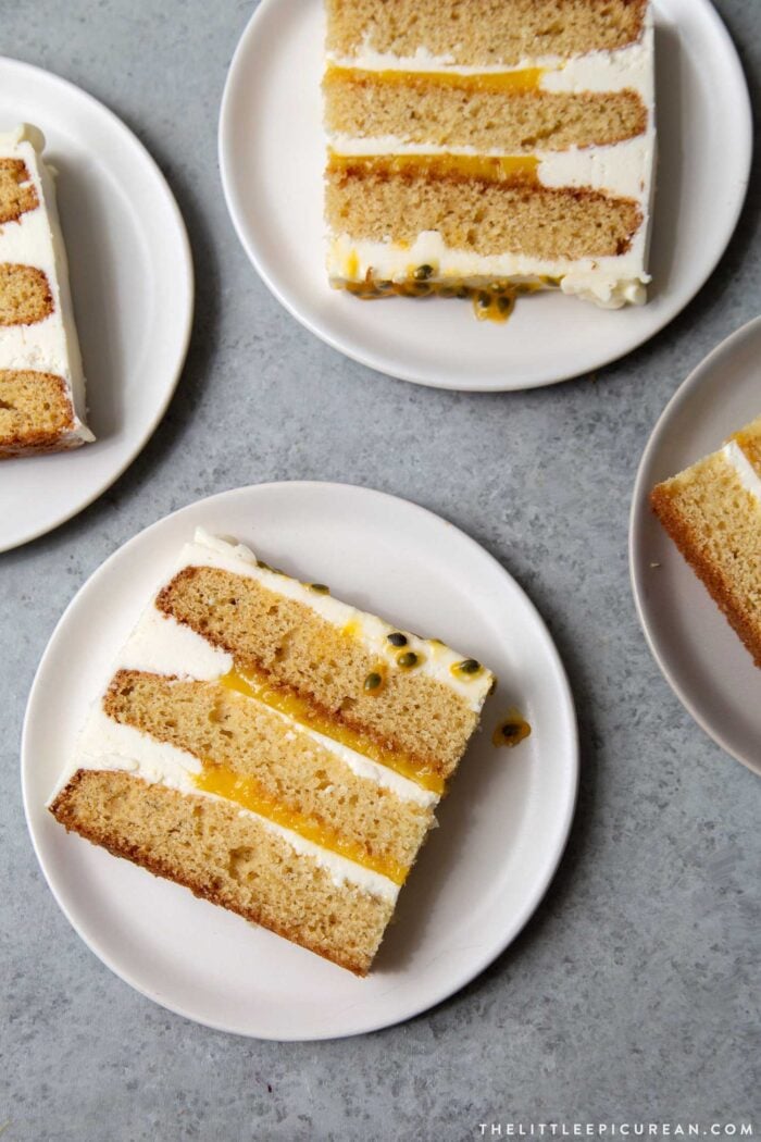 Passion Fruit Cake slices