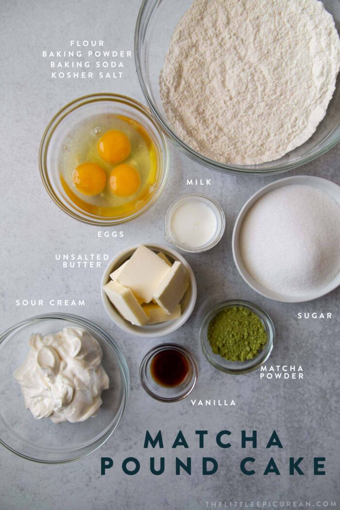 Matcha Marble Pound Cake ingredients