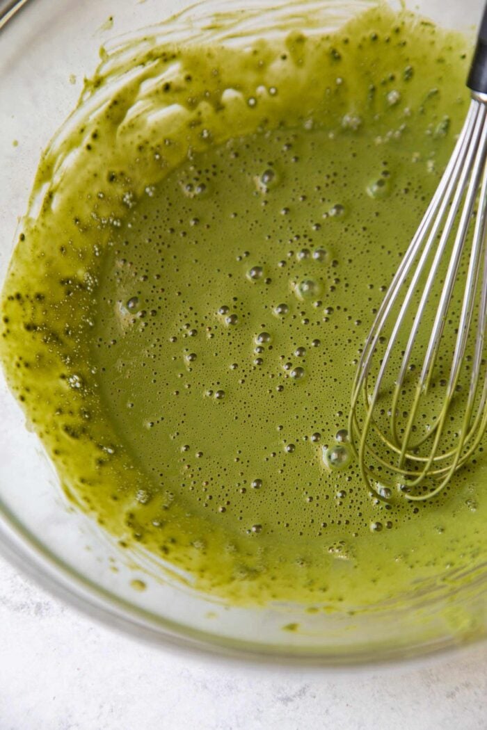 how to mix matcha powder into batter