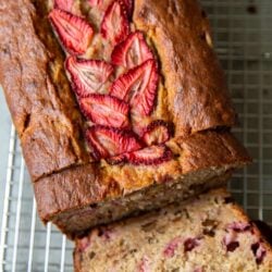 Strawberry Banana Bread with walnuts
