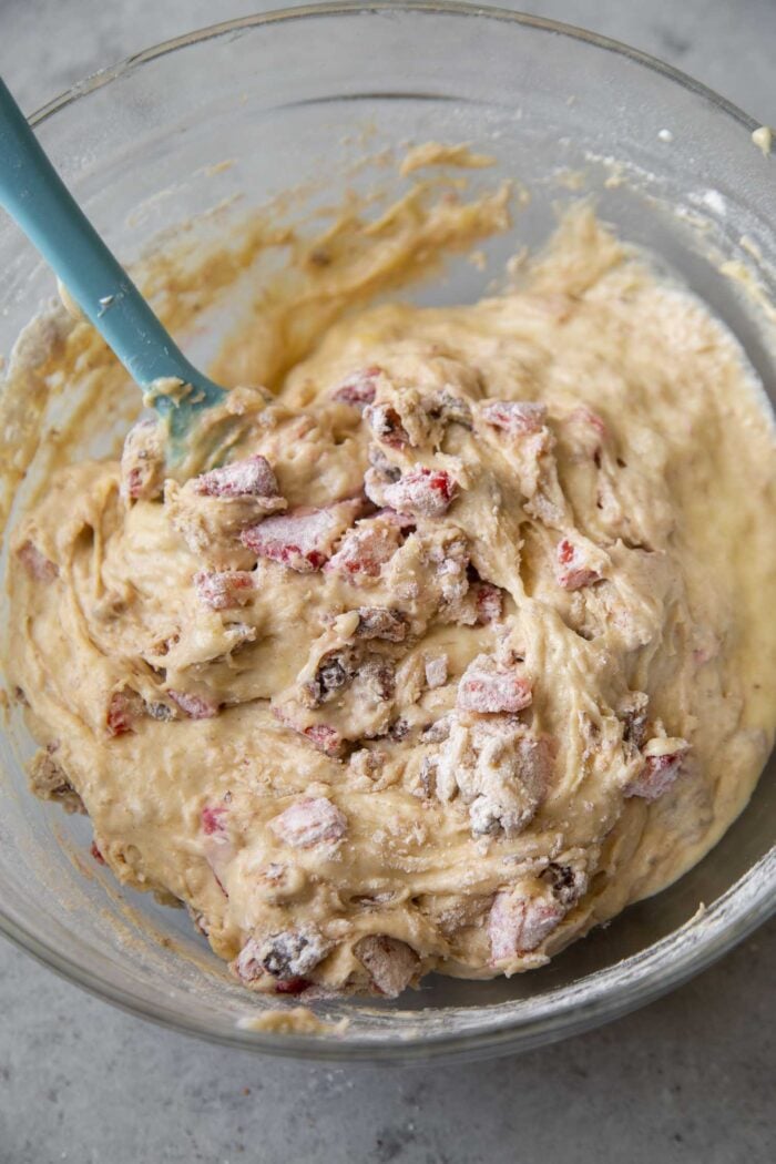 strawberry banana bread batter