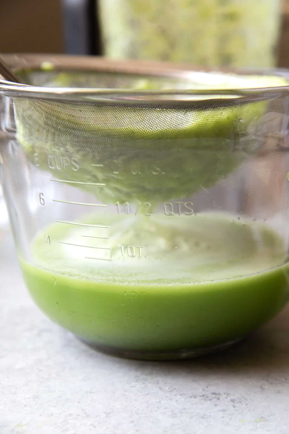 Strained cucumber agua fresca