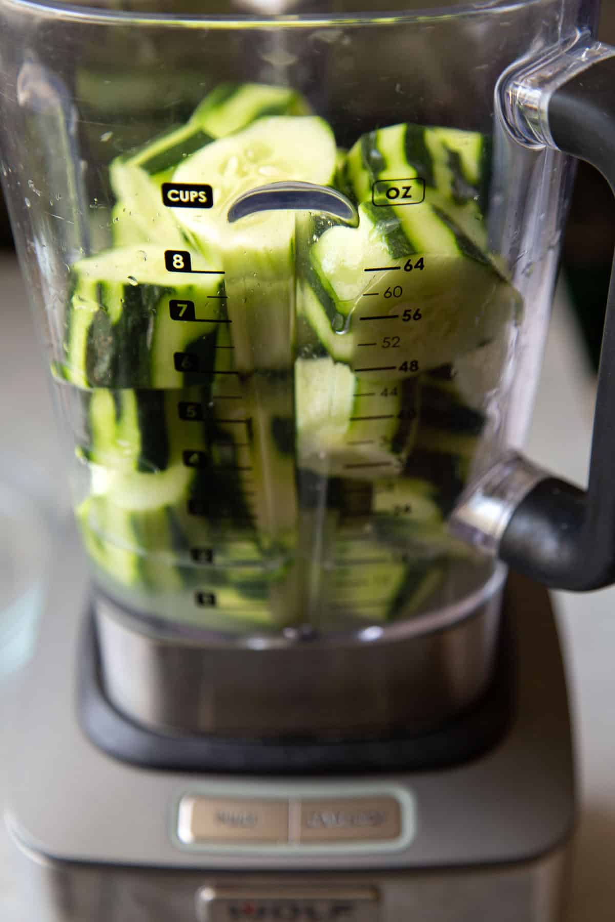 cucumber agua fresca pureed in blender