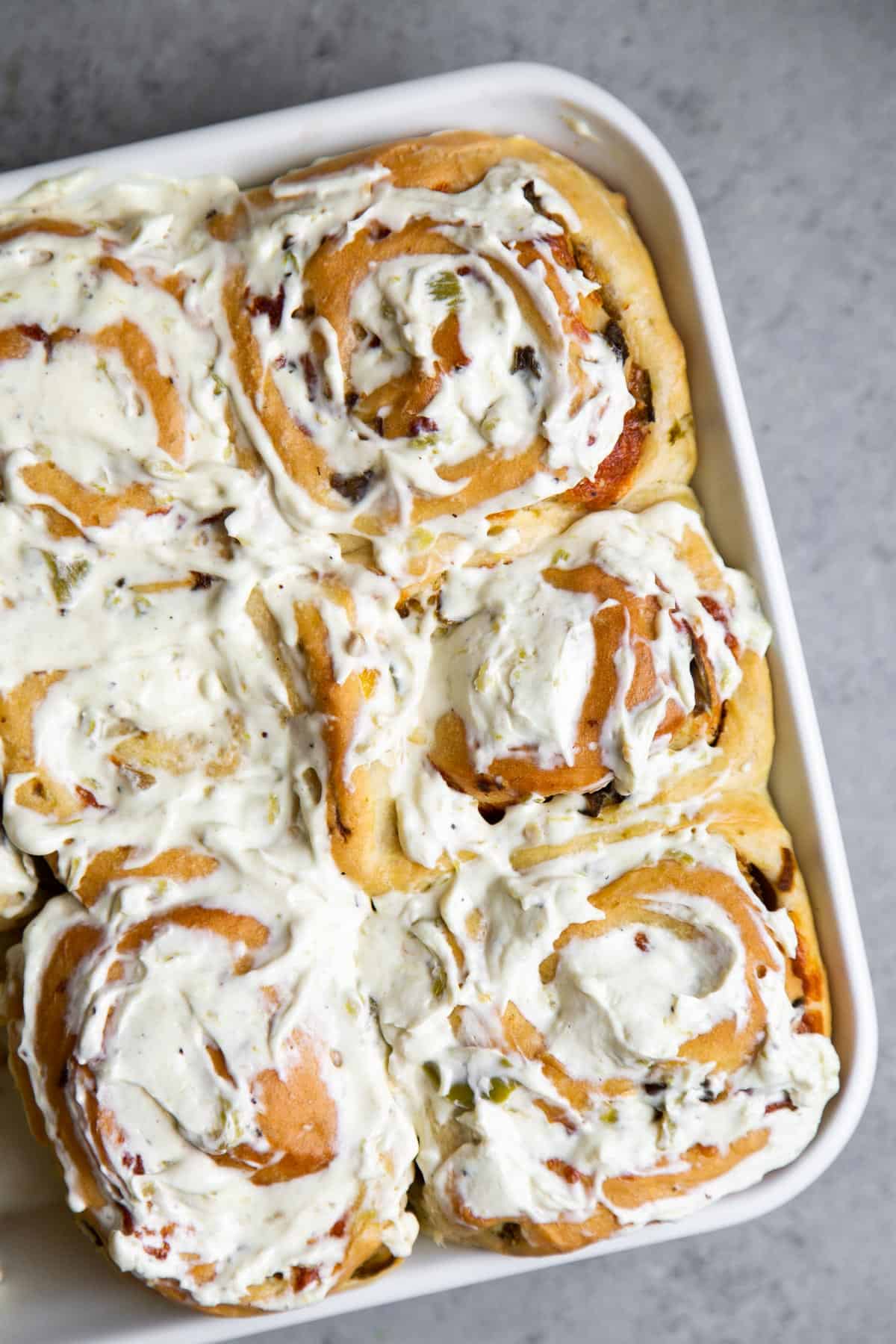Roasted Green Chile Cheddar Rolls with Cream Cheese