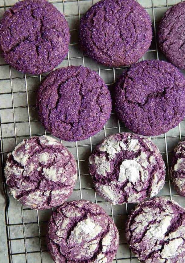 Purple Yam Ube Crinkle Cookies
