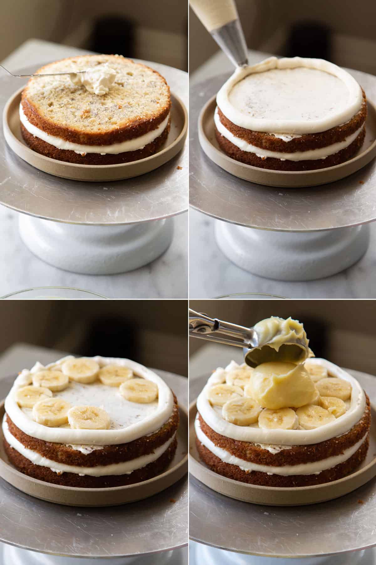 how to build banana cream cake