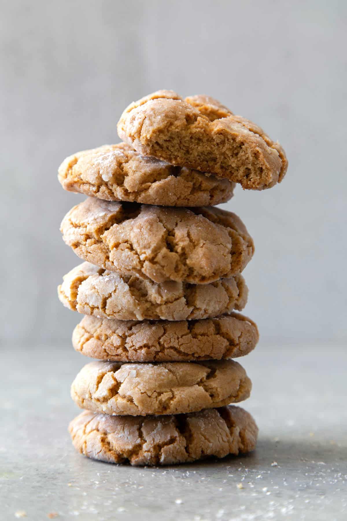 stacked crunchy cashew butter cookies 