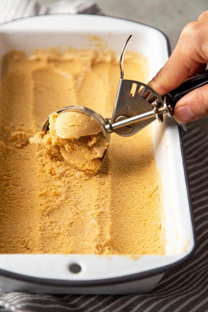 smooth, easy to scoop pumpkin ice cream 