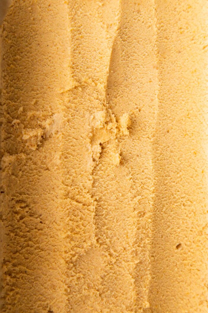 close up of pumpkin ice cream