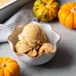 scoops of pumpkin ice cream