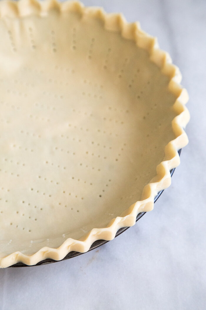 all butter pie dough before baking.