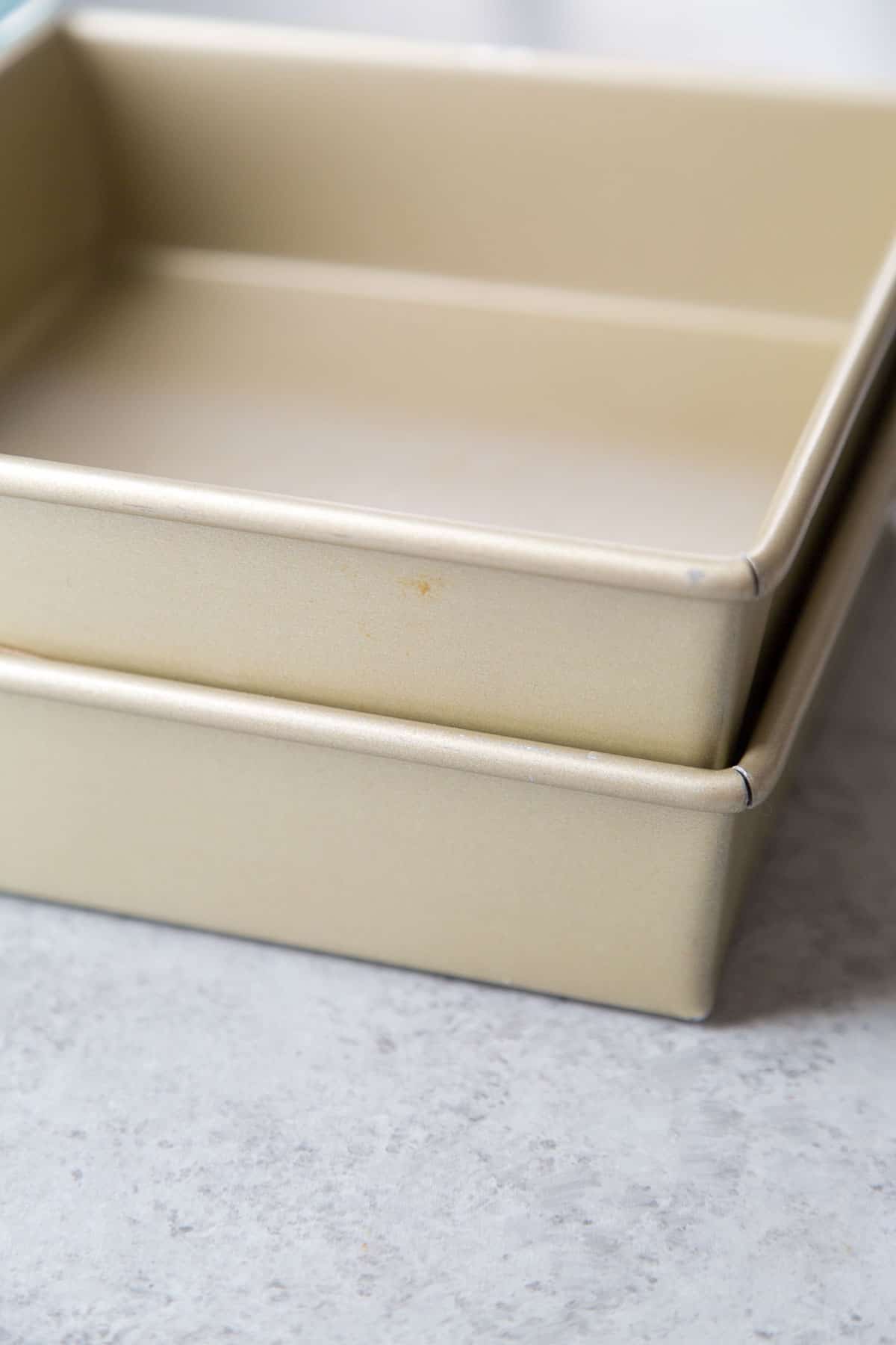 stack two 8-inch pans on top of each other for even rice krispies treats. 