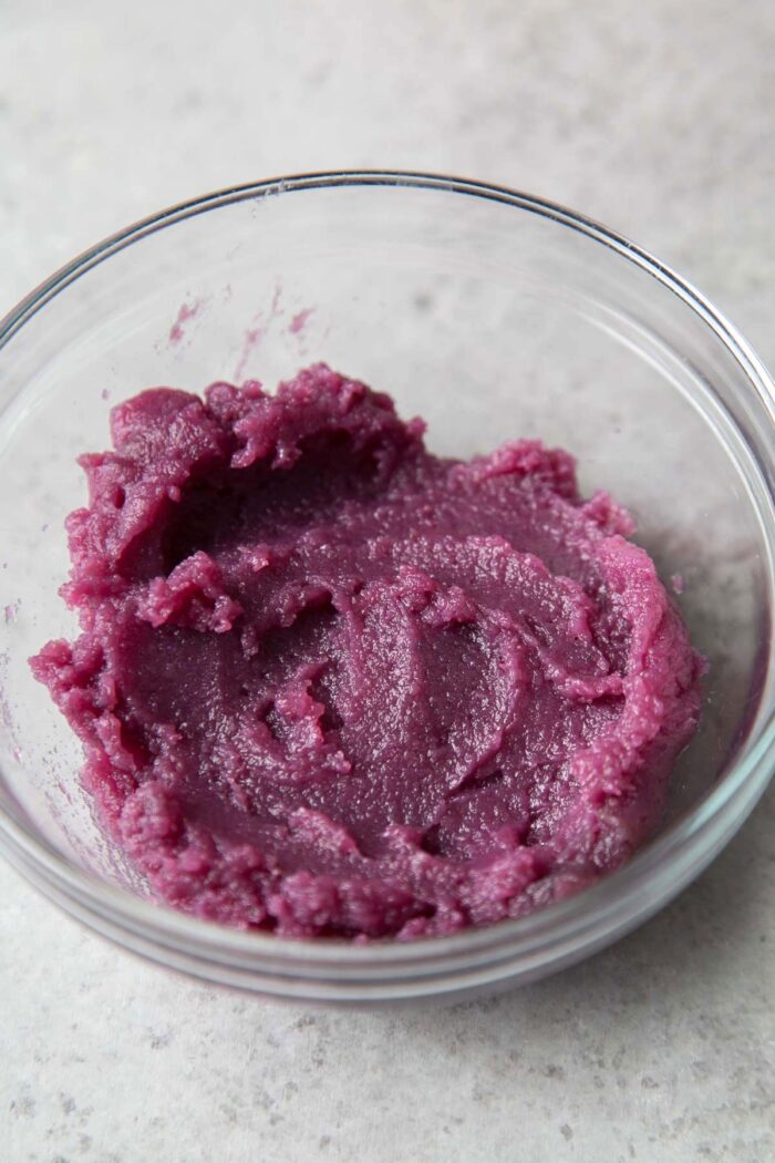 canned ube halaya in bowl.