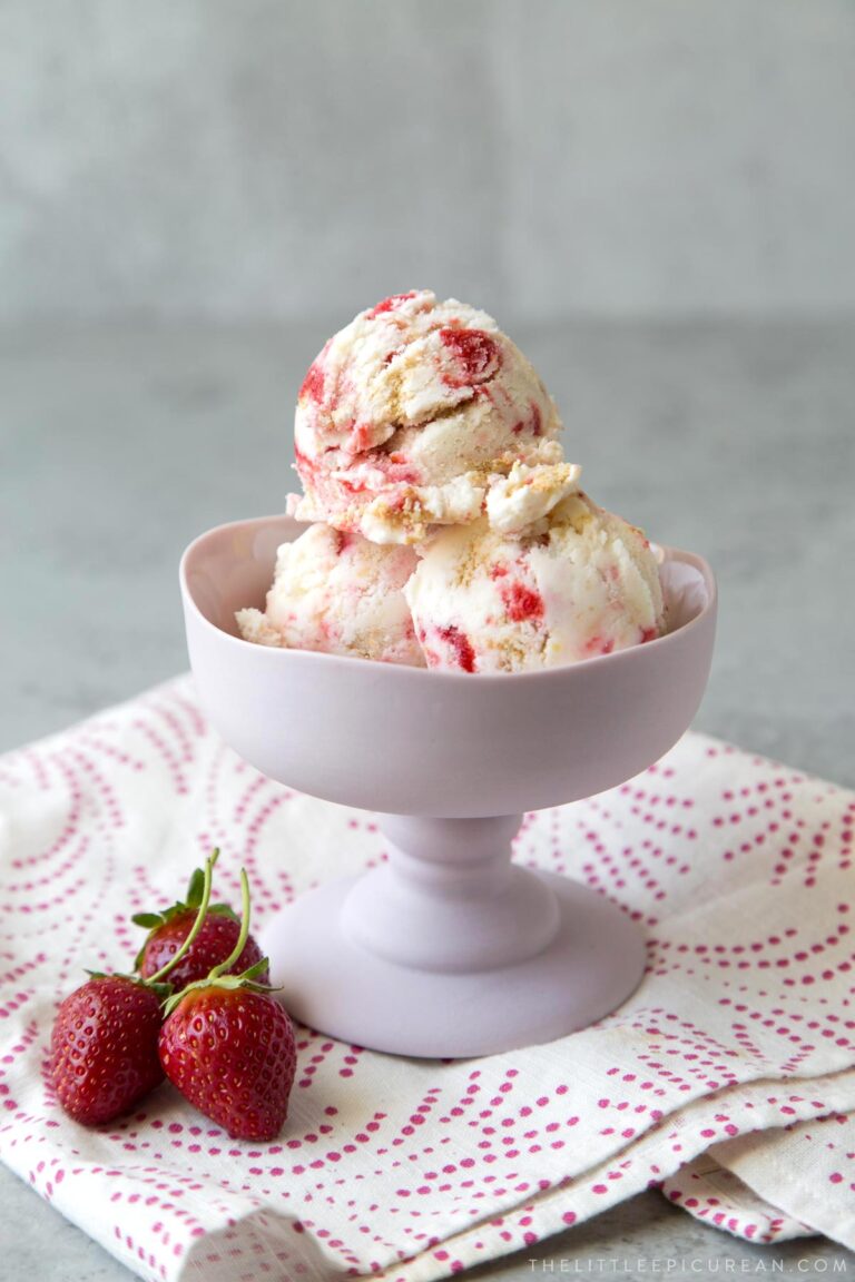 Strawberry Cheesecake Ice Cream - The Little Epicurean Strawberry Cheesecake Ice Cream - The Little Epicurean