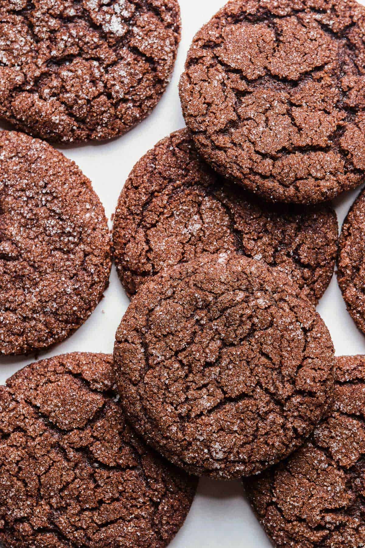 chocolate sugar cookies layered on top of one another.