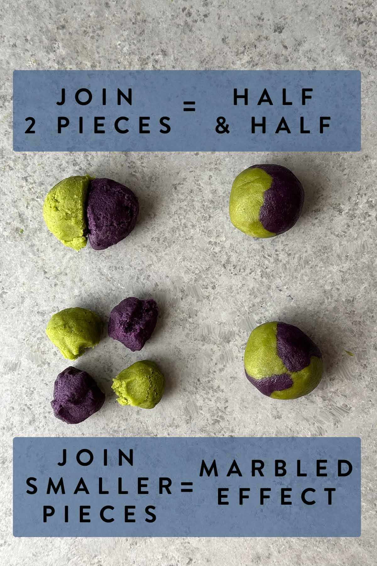 two ways to roll sugar dough to produce different visual results. 