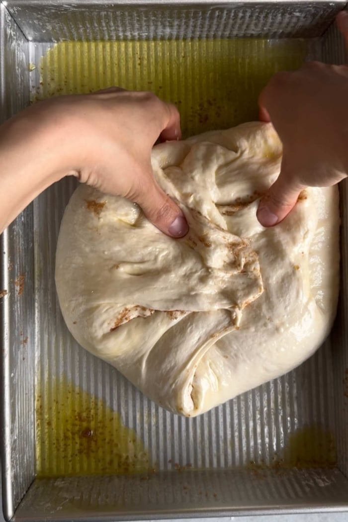 fold dough onto its self.
