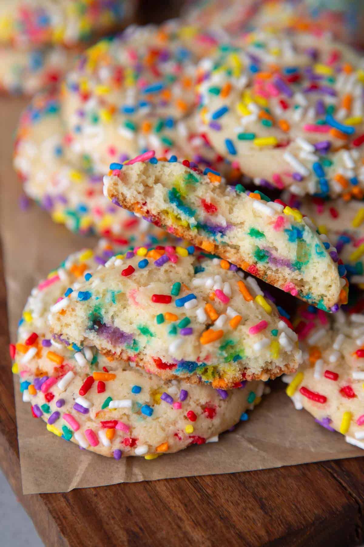 Easy Confetti Cookies Made from White Cake Mix