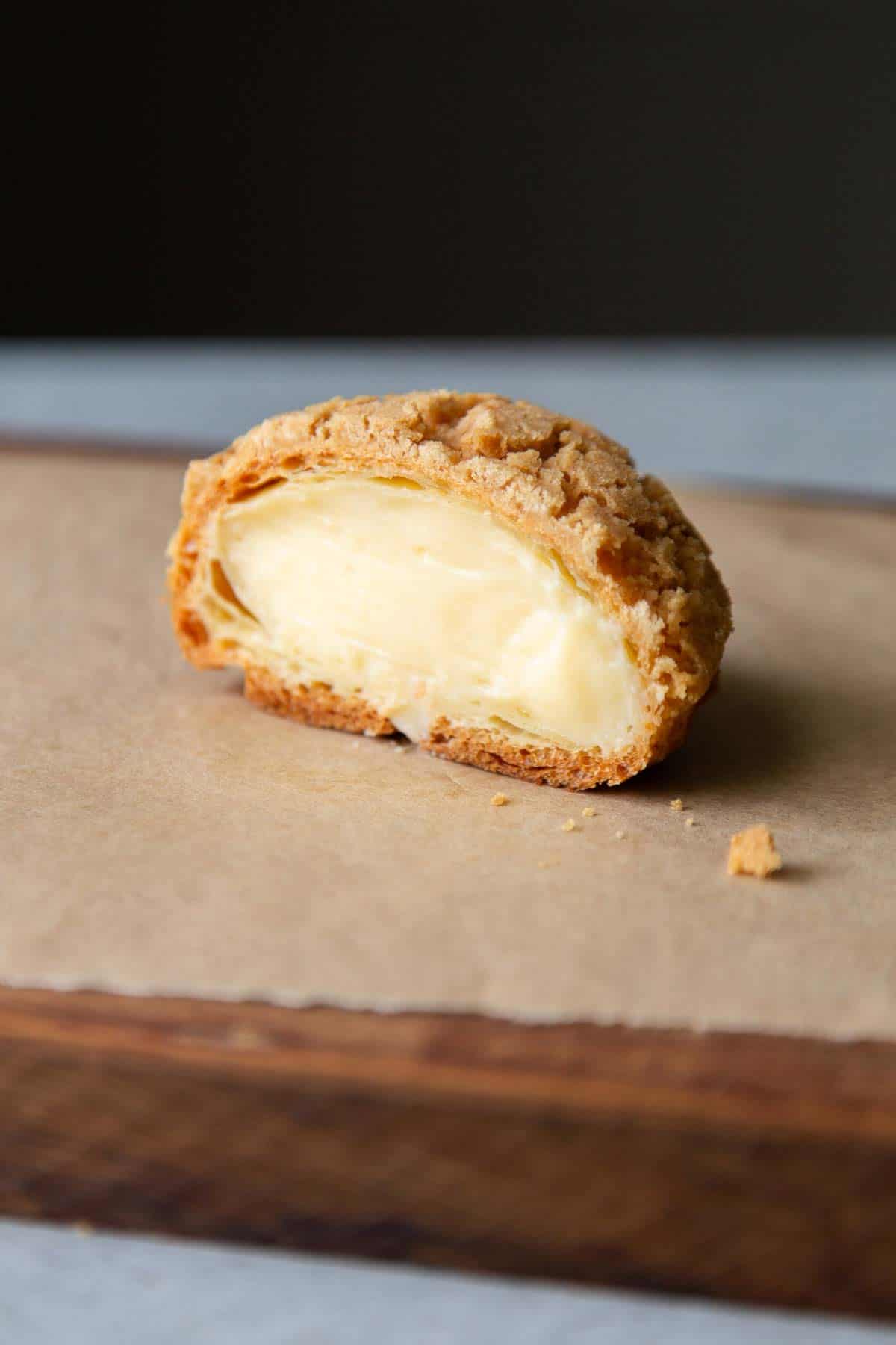 Choux au Craquelin (Cookie Topped Cream Puffs) - The Little Epicurean
